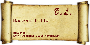 Baczoni Lilla névjegykártya